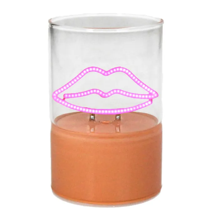 Decoratieve led lamp lippen oranje