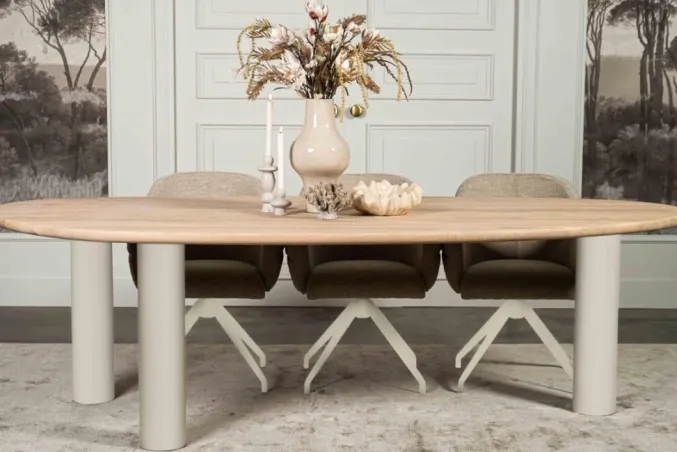 Eettafel Le Mans kolompoot crème