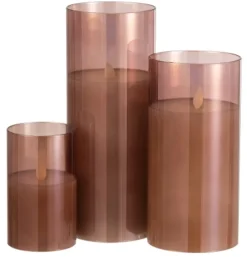 LEDLAMP BLINKEND GLAS BRUIN