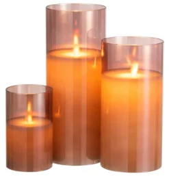 LEDLAMP BLINKEND GLAS BRUIN