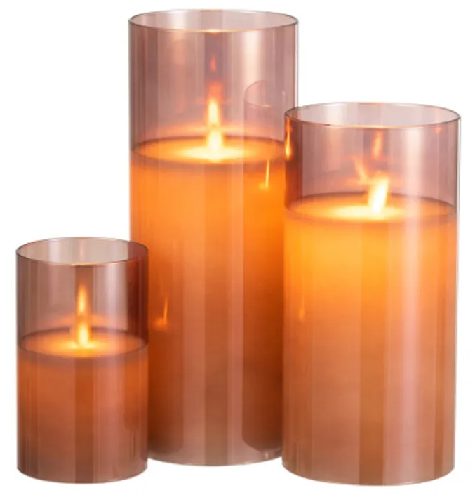 LEDLAMP BLINKEND GLAS BRUIN