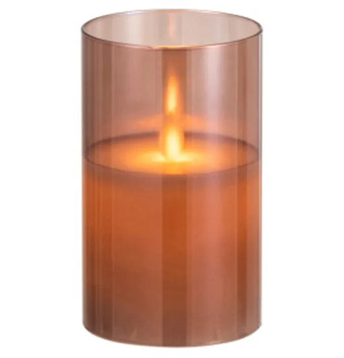 LEDLAMP BLINKEND GLAS BRUIN