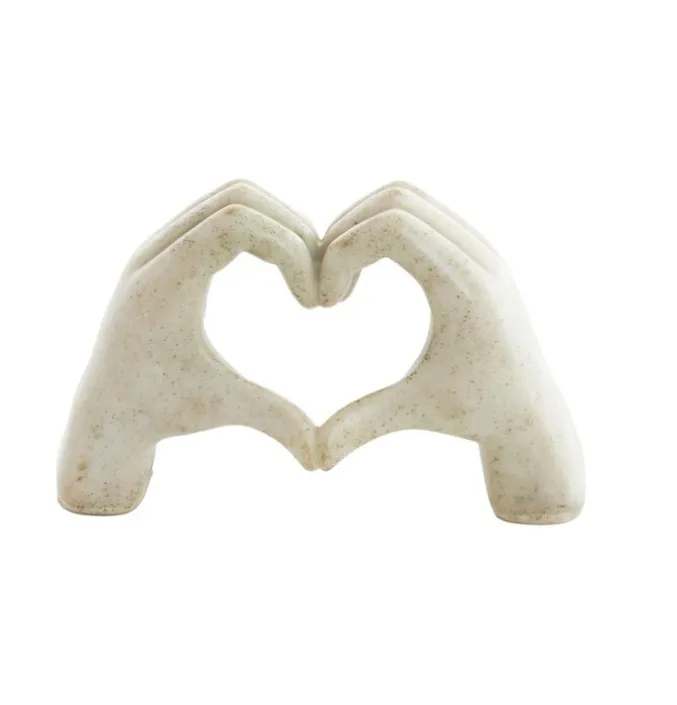 Ornament handen hart taupe