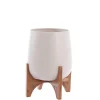 Pot Karuna hout mat crème