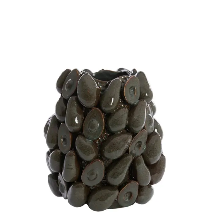 Vaas Avocado keramiek bruin- groen
