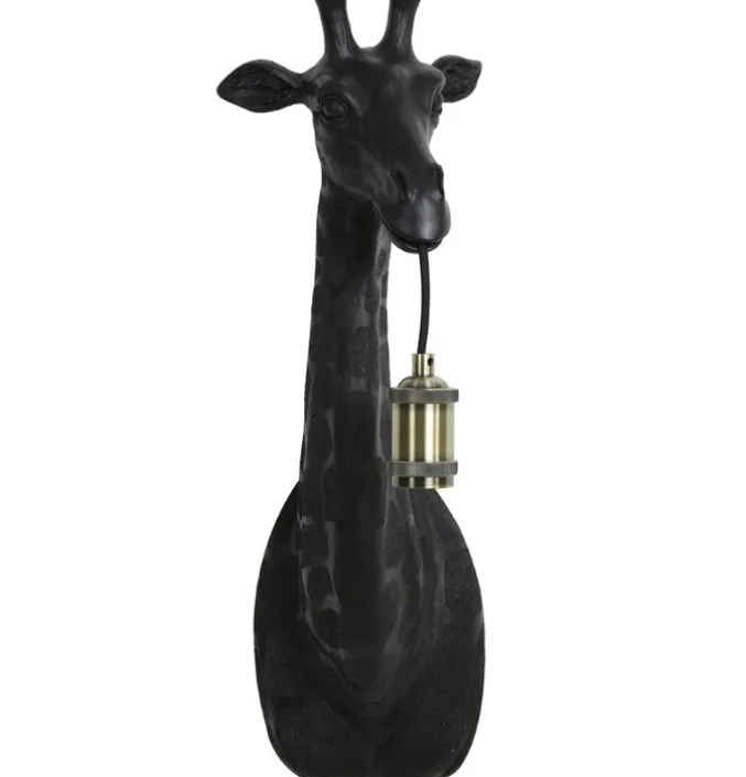 Wandlamp Giraffe zwart